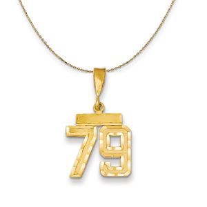14k Yellow Gold, Varsity, Sm D/C Necklace Number 79 - 16 Inch